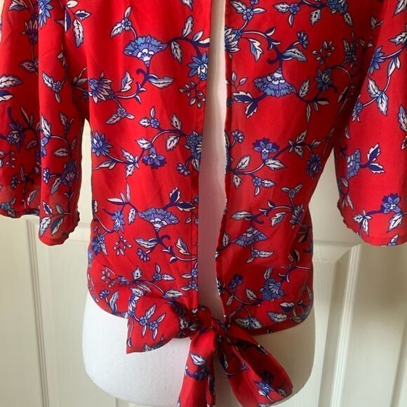 🎄Japna Floral Print Open Back Crop Top - Picture 5 of 9